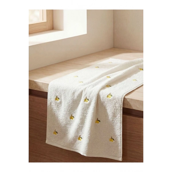 LC Waikiki Limon Desenli Nakışlı Yüz Havlusu 50x80 cm
