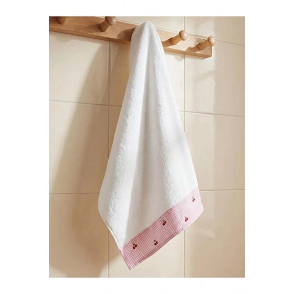 LC Waikiki Pötikareli Kiraz Nakışlı Yüz Havlusu 50x80 Cm