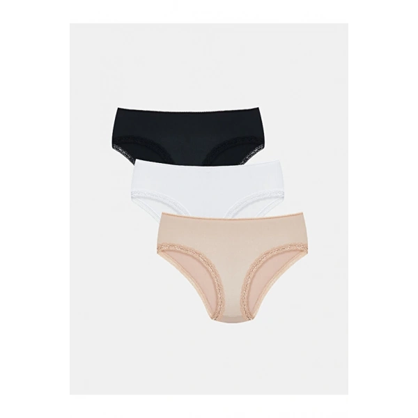 LC Waikiki Siyah Dantel Detaylı Hipster Külot 3lü Paket