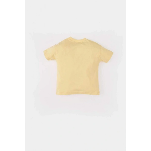 DEFACTO Erkek Bebek Bisiklet Yaka Baskılı Kısa Kollu T-shirt