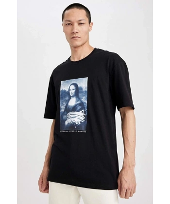 DEFACTO Erkek Baskılı Kısa Kol T-Shirt