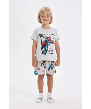 DEFACTO Erkek Bebek Pijama Takımı Penye Kısa Kollu Üst Şort