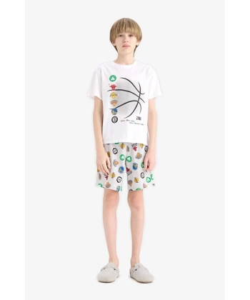 DEFACTO Erkek Çocuk %100 Pamuklu Beli Lastikli Pijama Takımı