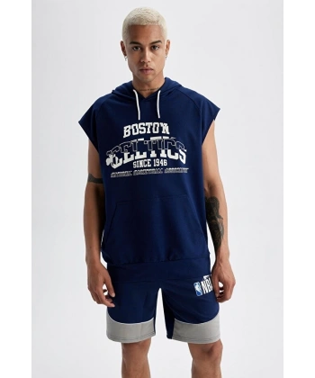 DEFACTO Lisanslı Oversize Fit Kapüşonlu Atlet