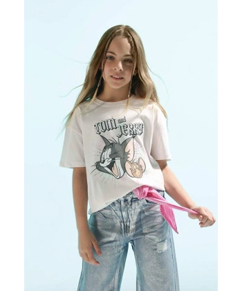 DEFACTO Oversize Geniş Kalıp Bisiklet Yaka Kısa Kollu T-Shirt