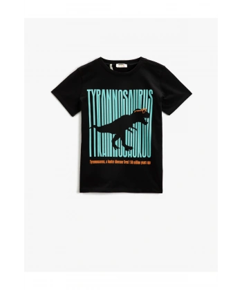 KOTON Erkek Çocuk Dinozor Baskılı Kısa Kollu T-shirt