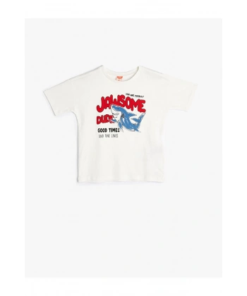 KOTON Erkek Bebek Kısa Kollu Bisiklet Baskılı Pamuklu T-shirt