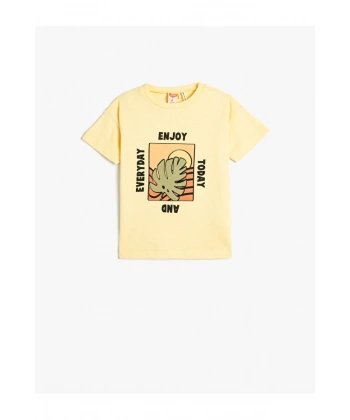 KOTON Erkek Bebek Kısa Kollu Bisiklet Yaka Pamuklu T-shirt