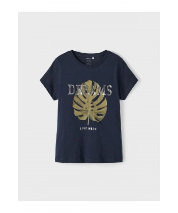 NAME IT Kız Çocuk Yaprak Desenli T-shirt