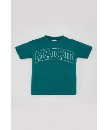 DEFACTO Erkek Bebek Bisiklet Yaka Baskılı Kısa Kollu T-shirt