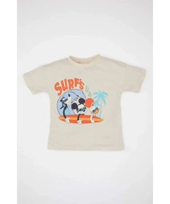 DEFACTO Erkek Bebek Bisiklet Yaka Kısa Kollu T-shirt