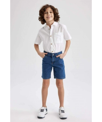 DEFACTO Erkek Çocuk Basic Düz Jean Şort