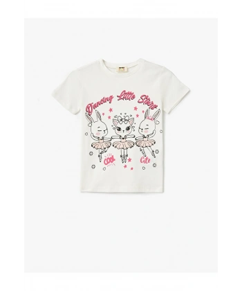 KOTON Kız Çocuk Baskılı T-shirt