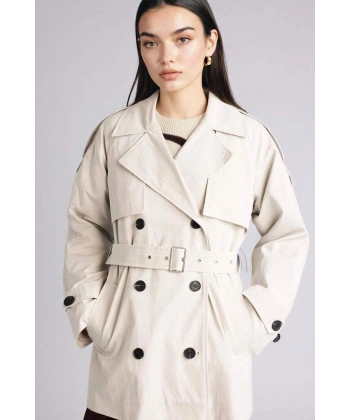 DEFACTO Kadın Regular Fıt Twill Trençkot