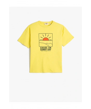 KOTON Erkek Çocuk Kısa Kollu Bisiklet Yaka Pamuklu T-shirt