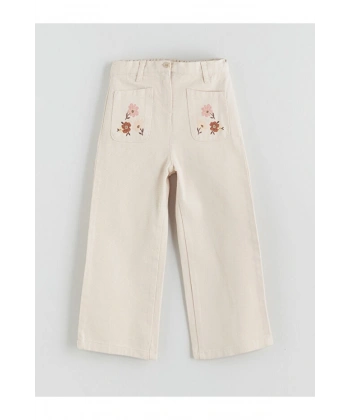 LC Waikiki Kız Çocuk Beli Lastikli Çiçekli Pantolon