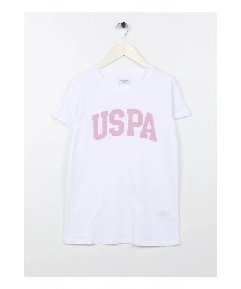 Kız Çocuk Baskılı Beyaz T-shirt