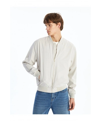 LC Waikiki Erkek Bej Standart Kalıp Kolej Yaka Bomber Mont