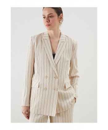 LC Waikiki Kadın Çizgili Blazer Ceket