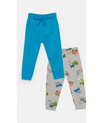 Beli Lastikli Basic Erkek Bebek Eşofman Alt 2li