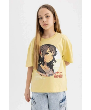 Defacto Baskılı Kız Çocuk T-shirt