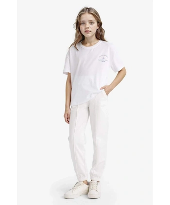 Defacto Beli Lastikli Basic Düz Okul Jogger Eşofman Altı Kız Çocuk
