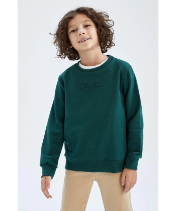 Defacto Erkek Çocuk Bisiklet Yaka Sweatshirt