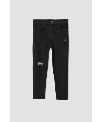Defacto Erkek Çocuk Dad Fit Yırtık Detaylı Jean Pantolon