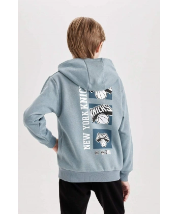 DEFACTO Erkek Çocuk Kapüşonlu Sırt Baskılı Sweatshirt