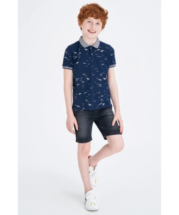 DEFACTO Erkek Çocuk Slim Fit Normal Bel Jean Bermuda