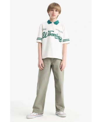 Defacto Erkek Çocuk Wide Leg Standart Paça Gabardin Pantolon