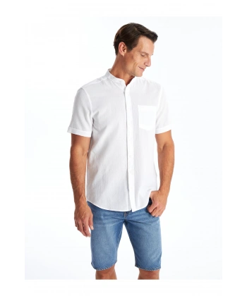LC Waikiki Erkek Fit Kısa Kollu Armürlü Gömlek