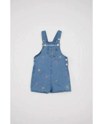 Defacto Kız Bebek Nakışlı Jean Tulum