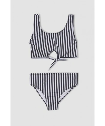 Defacto Kız Çocuk Çizgili Bikini Takımı