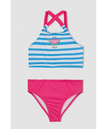 Defacto Kız Çocuk Desenli Bikini Takımı