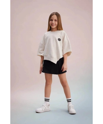 DEFACTO Kız Çocuk Sweatshirt Bej
