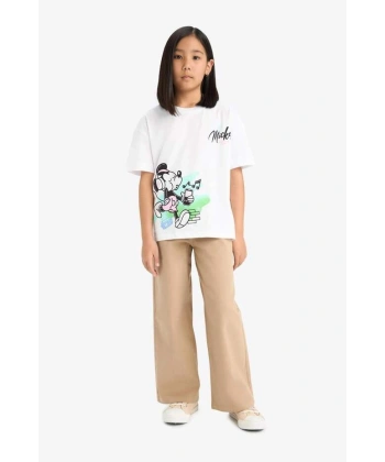 Defacto Kız Çocuk Wide Leg Geniş Paça Pamuklu Pantolon