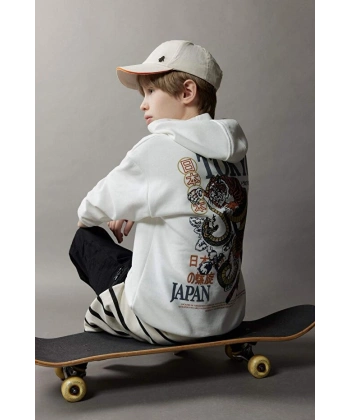 Defacto Oversize Kapüşonlu Sırt Baskılı Sweatshirt Erkek Çocuk