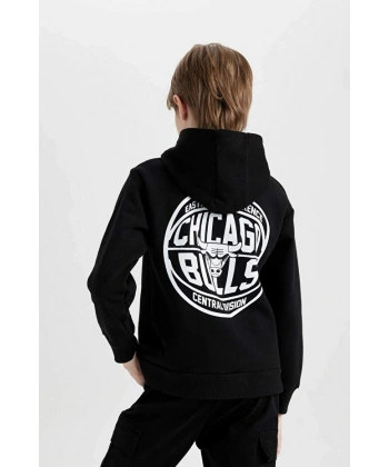 Defacto Oversize Kapüşonlu Sırt Baskılı Sweatshirt Erkek Çocuk