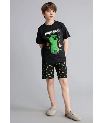 Defacto Regular Fıt 2li Pijama Şort Tişört Takımı Erkek Çocuk