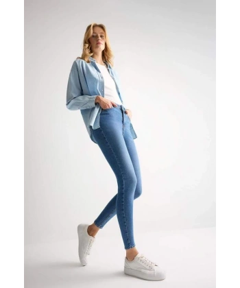 Defacto Skınny Fıt Yüksek Bel Bilek Boy Jean Pantolon