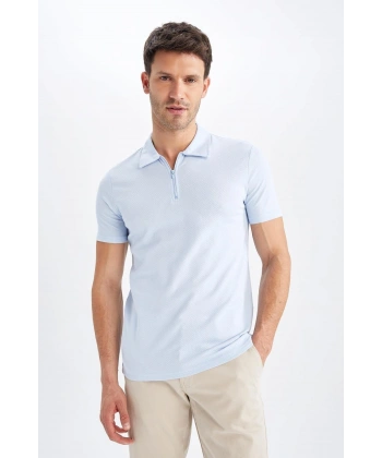 Defacto Slim Fit Polo Yaka Pamuklu Penye Tişört