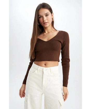 Defacto Slim Fit V Yaka Kazak