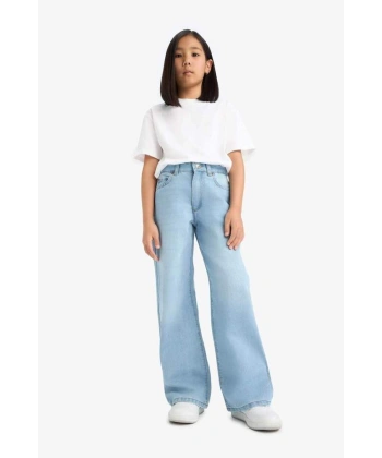 Defacto Straight Wide Standart Paça Jean Pantolon Kız Çocuk