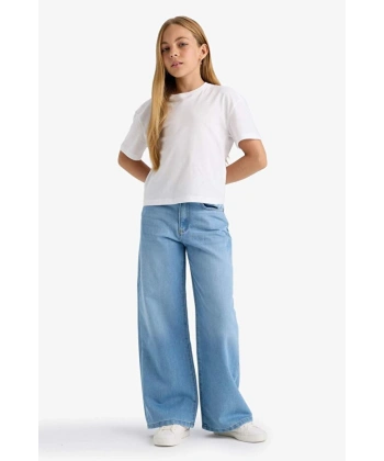Defacto Wide Leg Geniş Paça Jean Pantolon Kız Çocuk