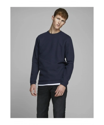 JACK & JONES Bisiklet Yaka Düz Renk Triko