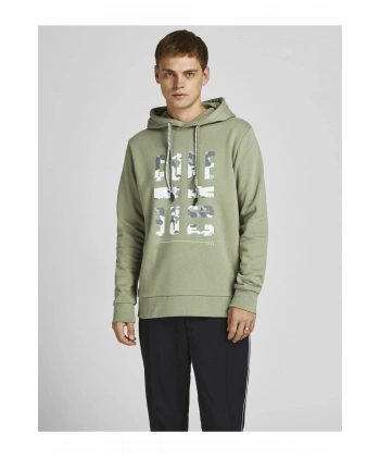 JACK & JONES Kapüsonlu Baskili Sweatshirt