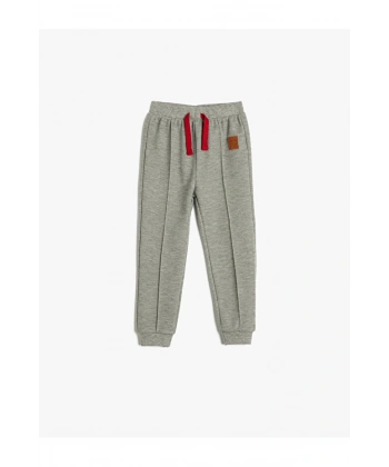 Koton Basic Jogger Eşofman Altı Beli Bağlamalı Nervür Detaylı