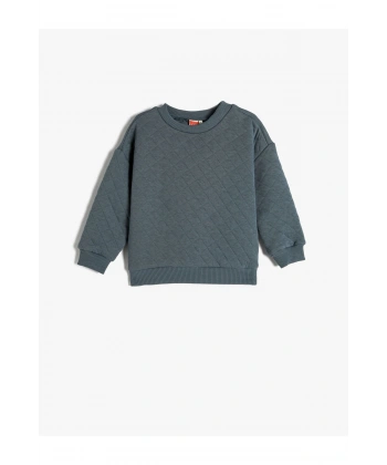KOTON Basic Sweatshirt Kapitone Uzun Kollu Bisiklet Yaka