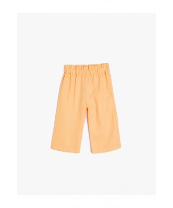 Koton Bol Paça Pantolon Beli Lastikli Dokulu